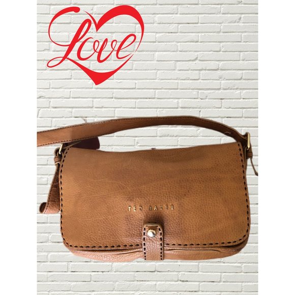 TOM BAKER Handbags - TOM BAKER BROWN LEATHER BAG WITH BOSTON TERRIERS